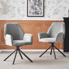 2pcs 180° Swivel Accent Chair Upholstered Armchair Dining Chairs Home Office HT