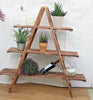Rustic 3 Tier Wooden Ladder Shelf Shelves Bookcase Plant Flower Shelving