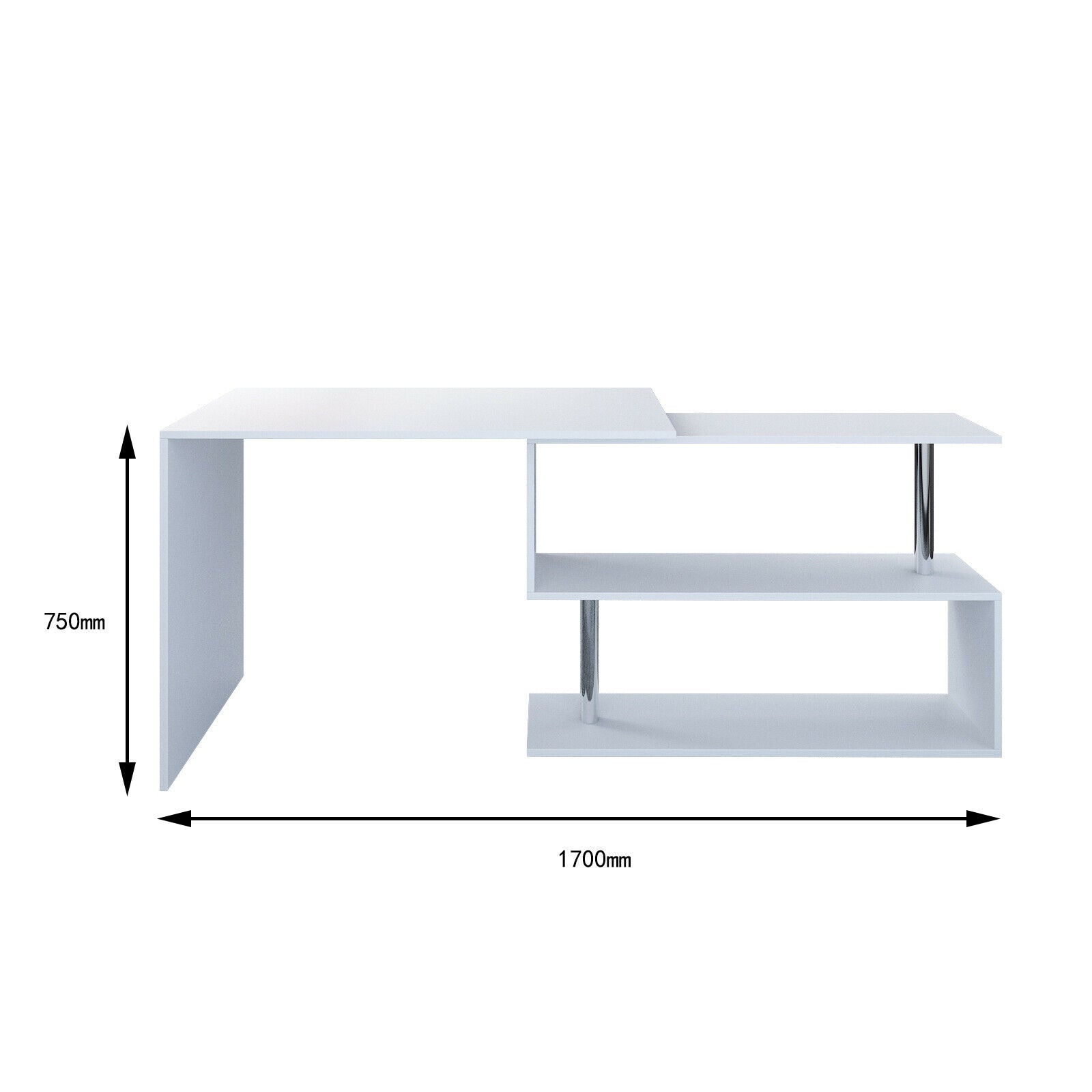 Corner L-Shape Computer Desk PC Laptop Table with Shelf Home Office Workstation