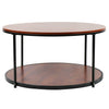 Industrial 2 Tier Round Coffee Tea Table Side End Living Room Storage Shelf Unit