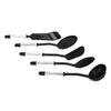 5 Pcs Kitchen Nylon Cooking Utensils Set Non-stick Turner Black