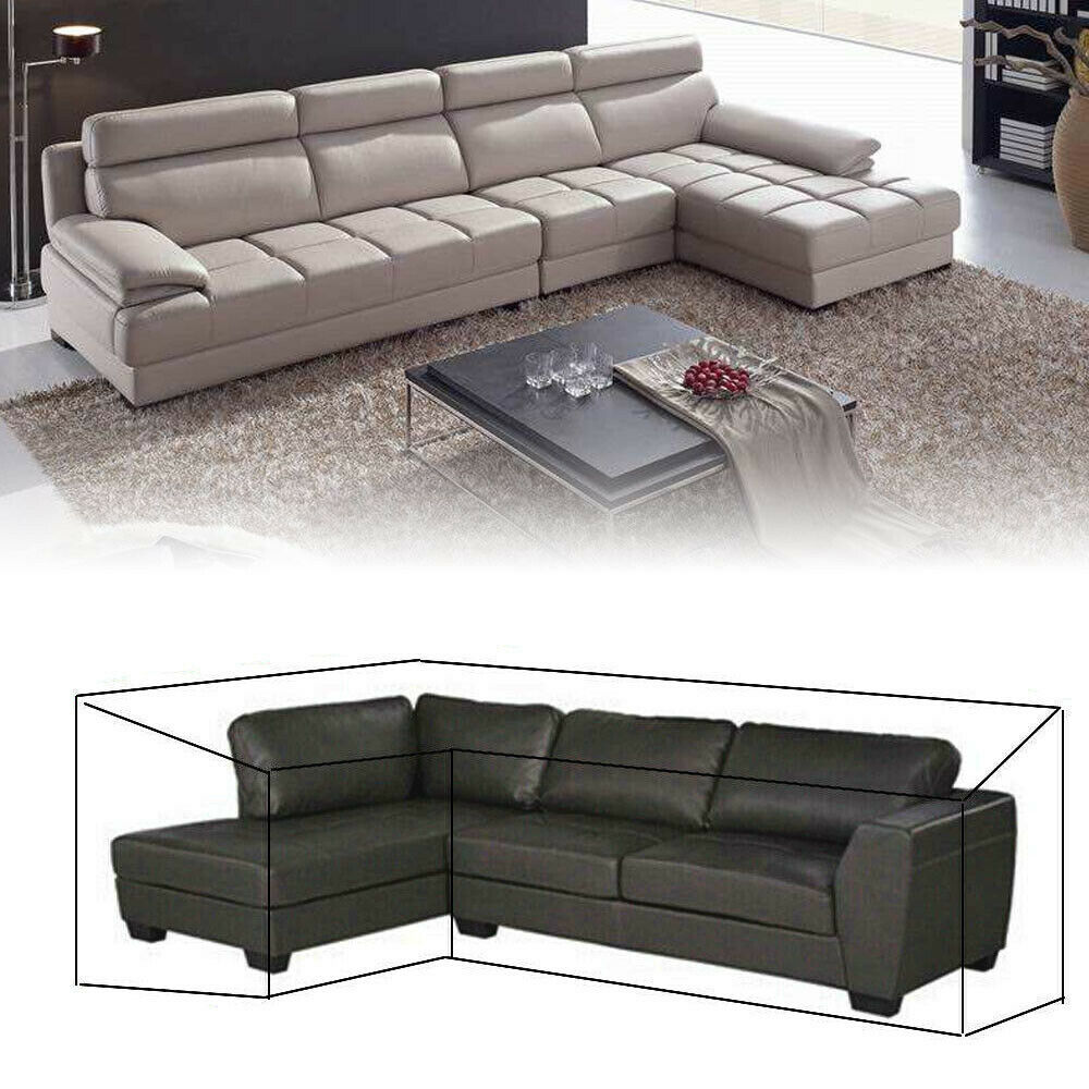 L Shape Garden Rattan Corner Furniture Cover Outdoor Sofa Protect 286x286x82cm