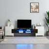 Modern Large 230cm TV Unit Stand Cabinet High Gloss Doors Shelves FREE RGB LED