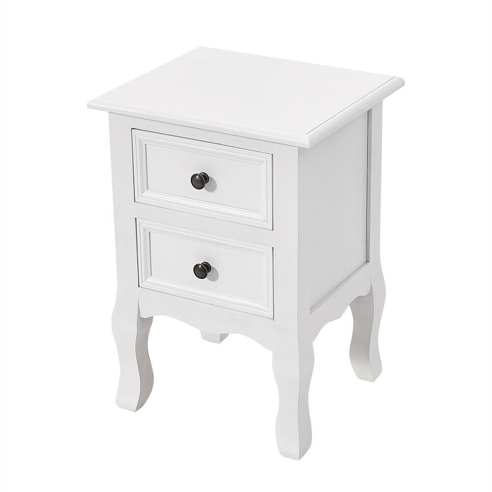 White Bedside Table With Drawer Cabinet Bedroom Furniture Storage Nightstand