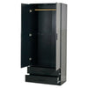 Tall Wooden 2 Door Wardrobe With 2 Drawers Bedroom Storage Hanging Bar Clothes