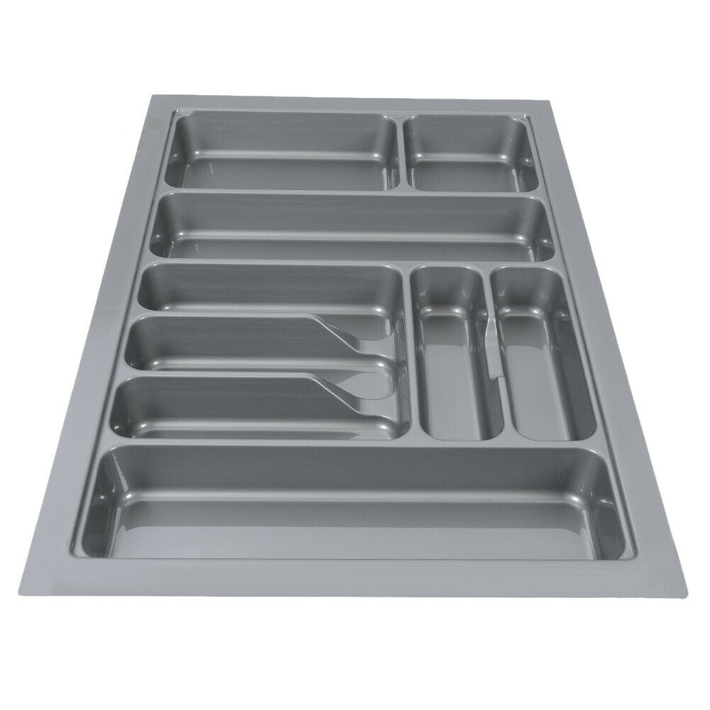 CUTLERY TRAY INSERT KITCHEN DRAWER QUALITY ABS BOX ORGANISER STORAGE GREY