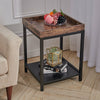 Industrial Square Table Shelf Breakfast Snacks Drinks Serving Tray Side Storage