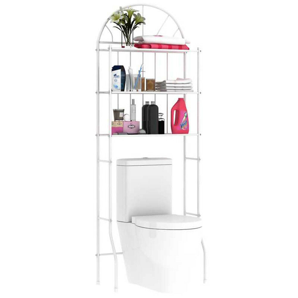 3-Tier Toilet Rack Bathroom Space Saver Metal Towel Storage Shelf Rail Organizer