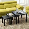 Nest of 3 Coffee Table Side Nested Table Living Room Furniture Black
