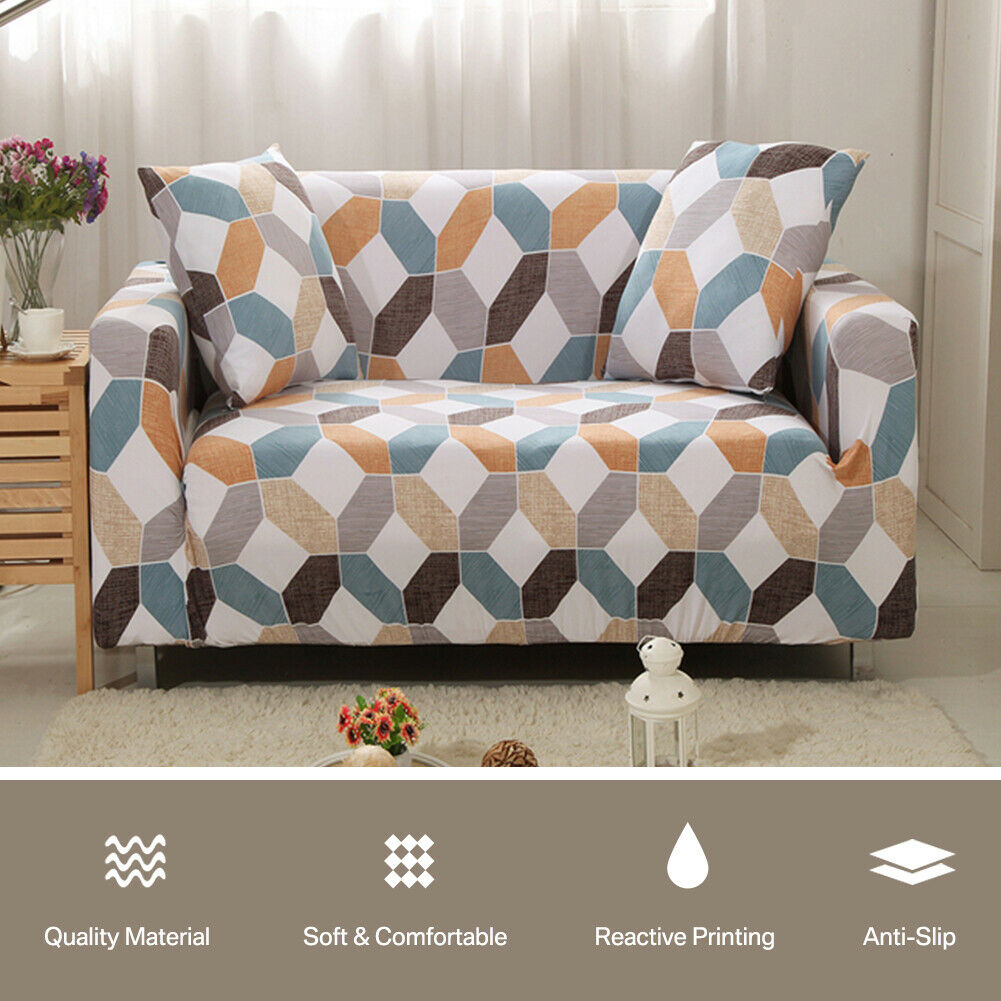 1/2/3 Seater Elastic Floral Sofa Covers Slipcover Settee Stretch Couch Protector