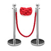 2pc Polished Steel Queue Rope Barrier Velvet Rope Stanchion Posts Stands 3 color