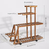 Pinewood Solid Plant Stand Shelf MULTI TIER Flower Pots Storage Display Wheeled