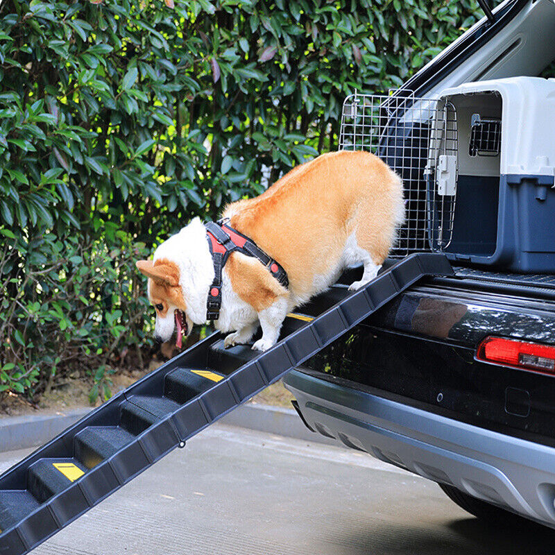 Folding Portable Dog Cat Pet Ramp Step Stairs Ladder For Car Boot SUV Van 165Lbs