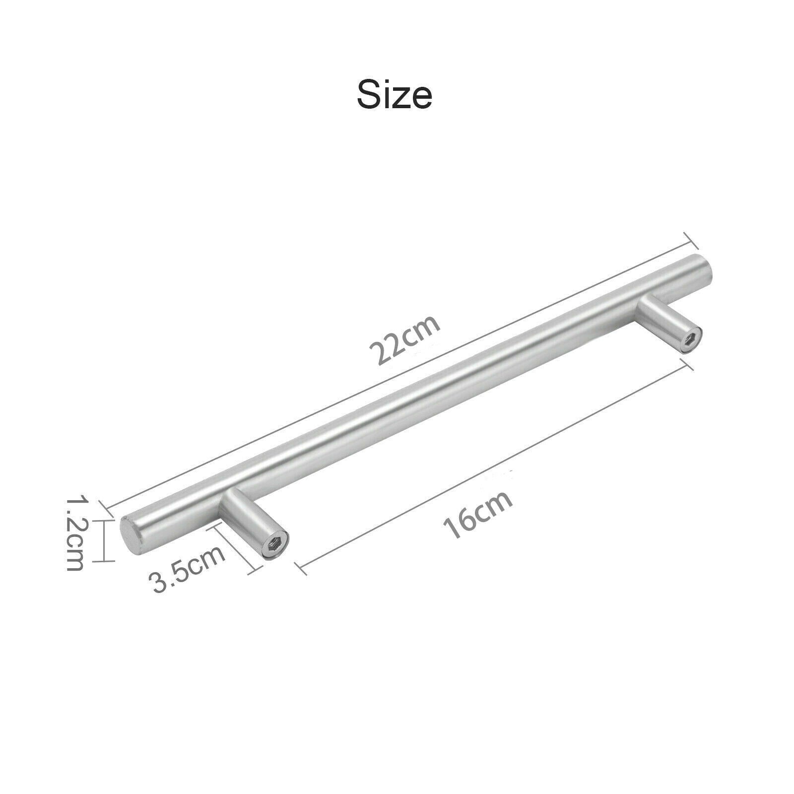 Handy 20 Brushed Steel T Bar Handles Kitchen Cabinet Door Cupboard Drawer Handle