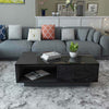 Living Room Table High Gloss Rectangle Coffee Tables with 1 Storage Drawer Black
