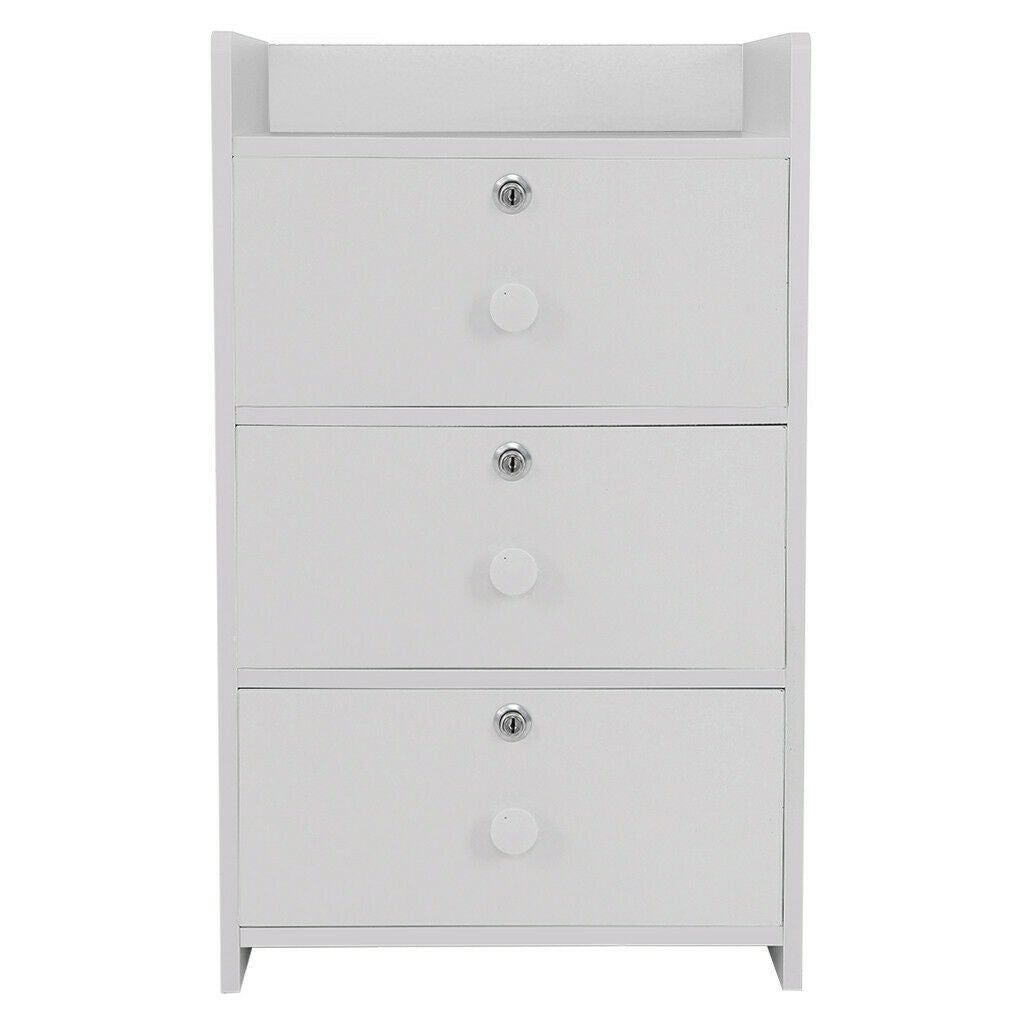 3 Drawers Bedside Table Bedroom Cabinet Storage Night Stand End Table White