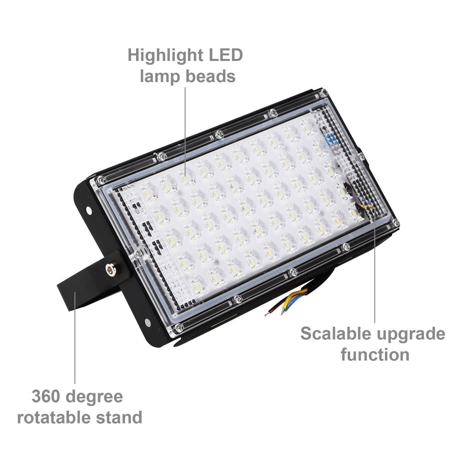 2X50W LED Security Floodlight Flood Lights Indoor Outdoor Garden Waterproof Lamp