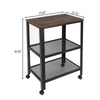 Vintage Industrial Serving Drinks Trolley Cart Wooden Shelf Racks 3 Tier UK