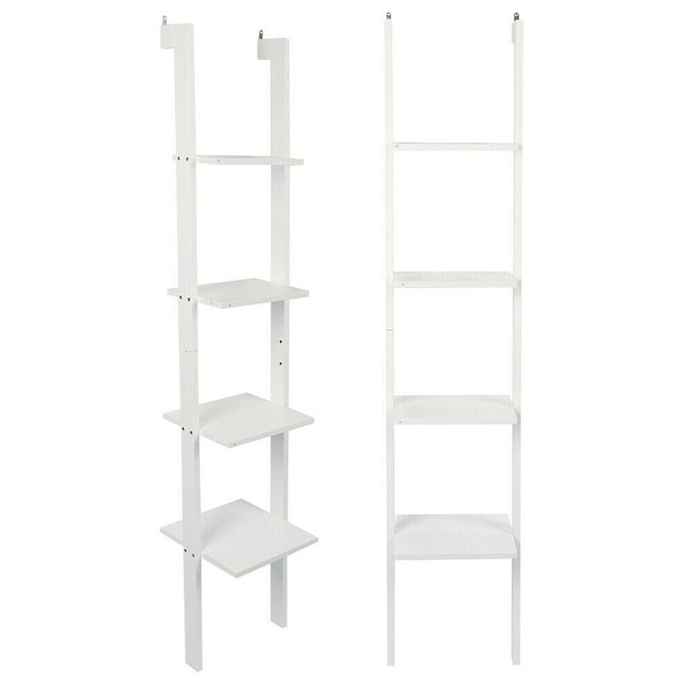 4 Tier Ladder Shelving Unit 5 Tier Display Bookshelf Bookcase Wall Shelf Storage