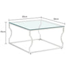Console Coffee End Table Tinted Tempered Glass Furniture Chrome Crescent Leg
