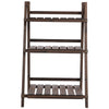 3-Tier Wooden Shelf Foldable Flower Pots Holder Stand Indoor Outdoor