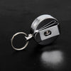 2X Recoil Extendable Metal Wire 65cm Key Chain Ring Clip Pull Keyring Retracting