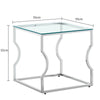 Console Coffee End Table Tinted Tempered Glass Furniture Chrome Crescent Leg