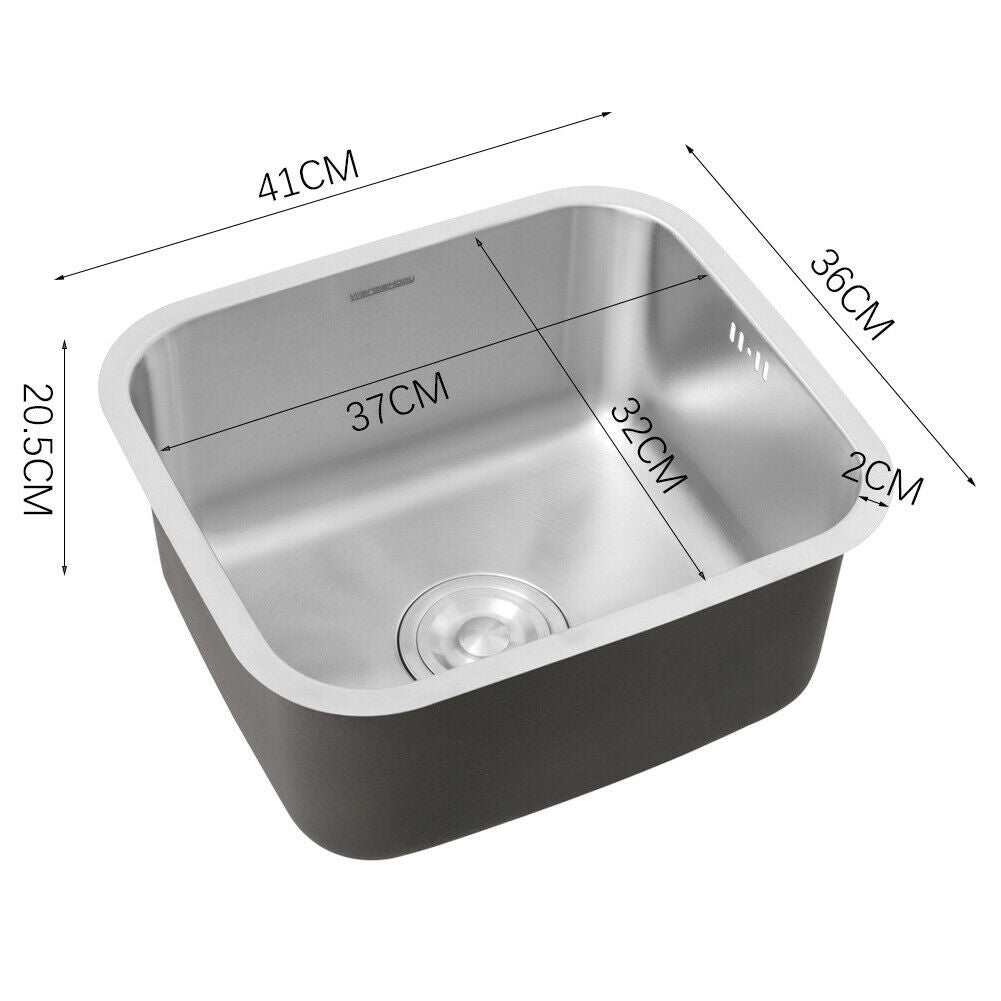Stainless Steel Kitchen Sink Small Catering Single Bowl with Waste 410x360mm