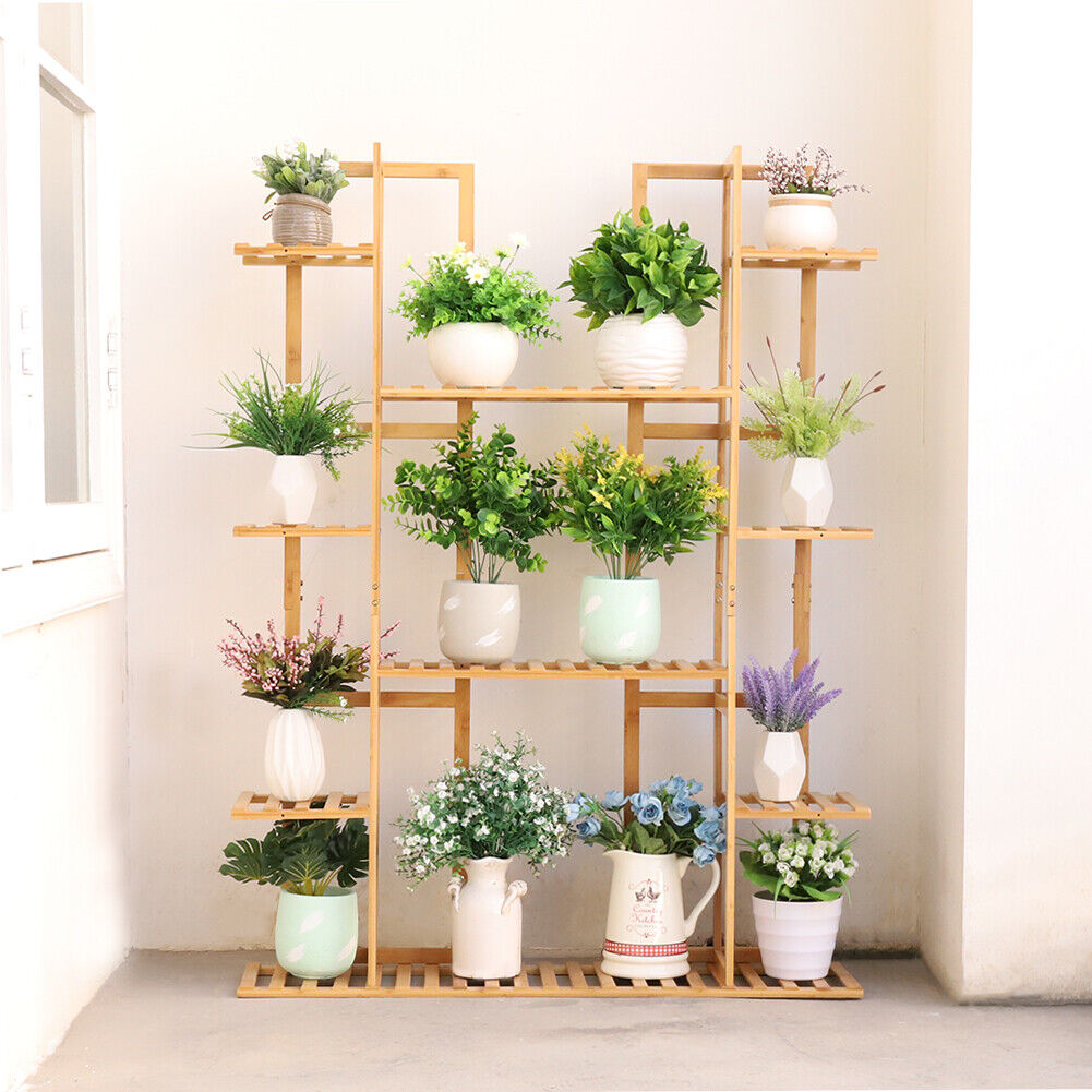 double plant stand indoor 11 Tiers Large Double Planter Pot Stand Plant Rack Display Shelf Indoo – Quildinc