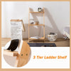 3 Tier Ladder Wall Shelf Home Storage/Display Unit Bookcase Leaning Living Room