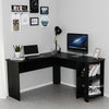 L-shaped Corner Computer Desk PC Table Workstation Home Office Furniture Black