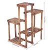 6 HOLDER LADDER SHELF CORNER STORAGE PLANT STAND FLOWERS DISPLAY WOOD RACK UNIT