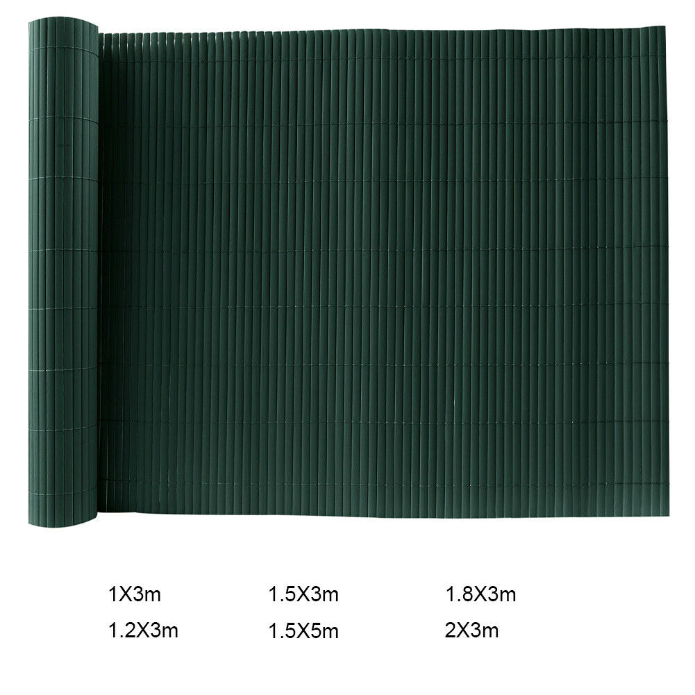 3/5M Green Bamboo Slat Fence Garden Privacy Screen PVC Fencing Panel Roll Border