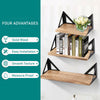 SOLID WOODEN STORAGE SHELF UNIT FLOATING WALL MOUNTED SHELVING 3 TIER BOOKSHELF