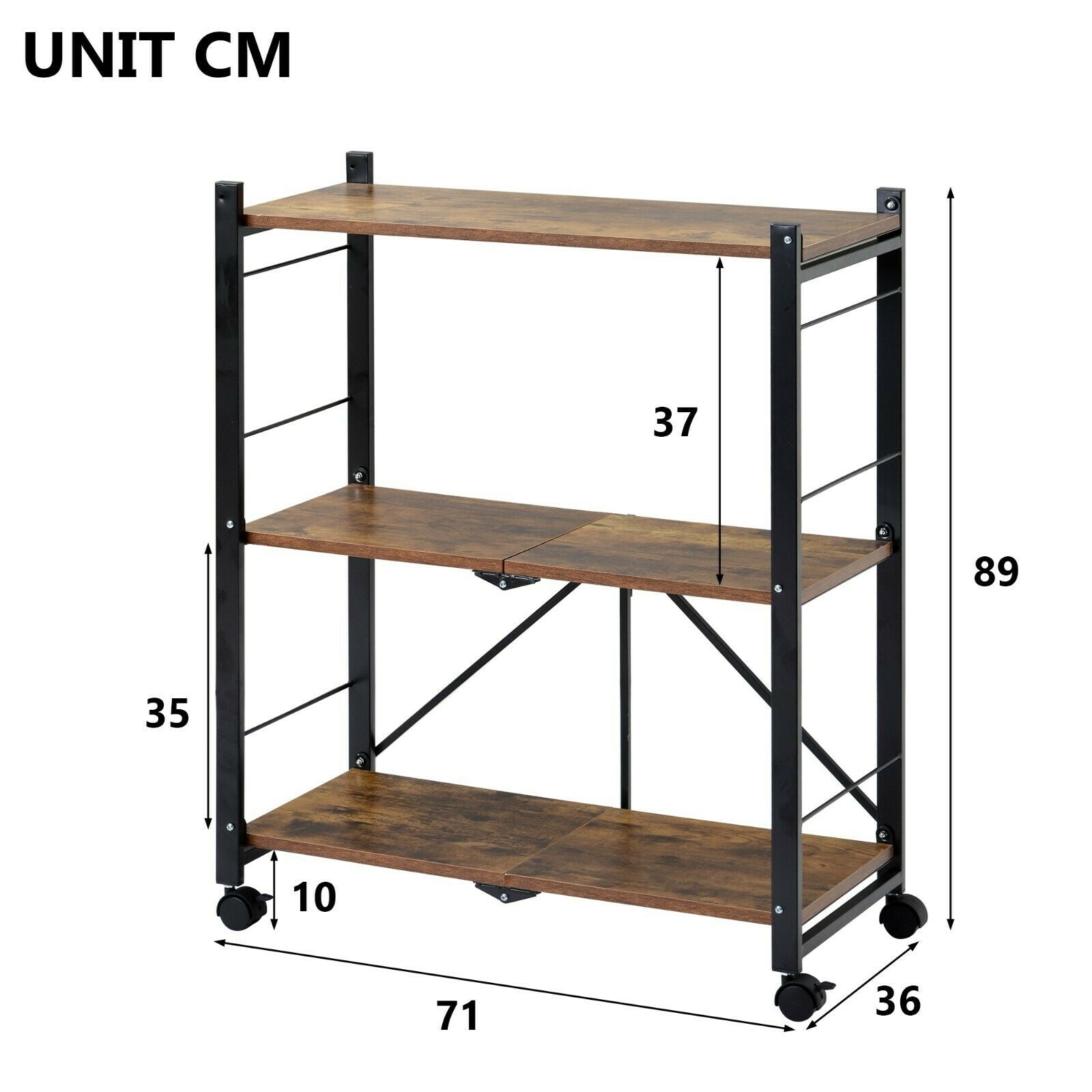 Kitchen Storage Trolley Cart Rolling Drawer Cupboard Shelves With Locking Wheels