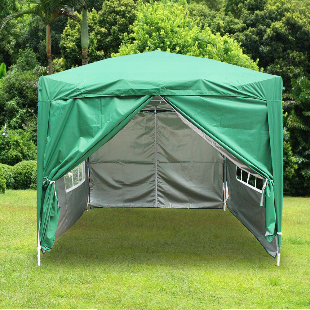 2x2m Pop Up Gazebo Marquee Outdoor Garden Party Tent Canopy 4 Side Panels New
