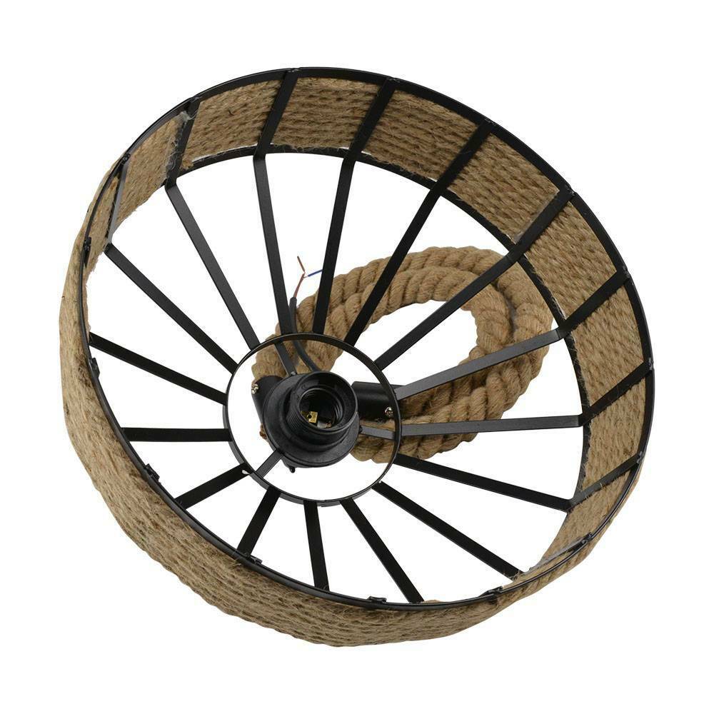 New Vintage Industrial Loft Hemp Rope Iron Pendant Ceiling Light Retro Lamp Hot
