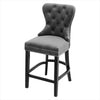 Grey Linen Fabric Breakfast Counter Chairs Bar Stools Wood Barstools Stool Chair