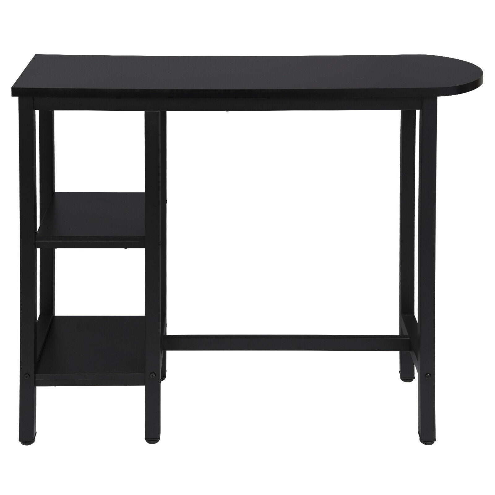 Bar Table Bistro Table MDF Metal Dining Table with 2-Tier Storage Rack Shelves
