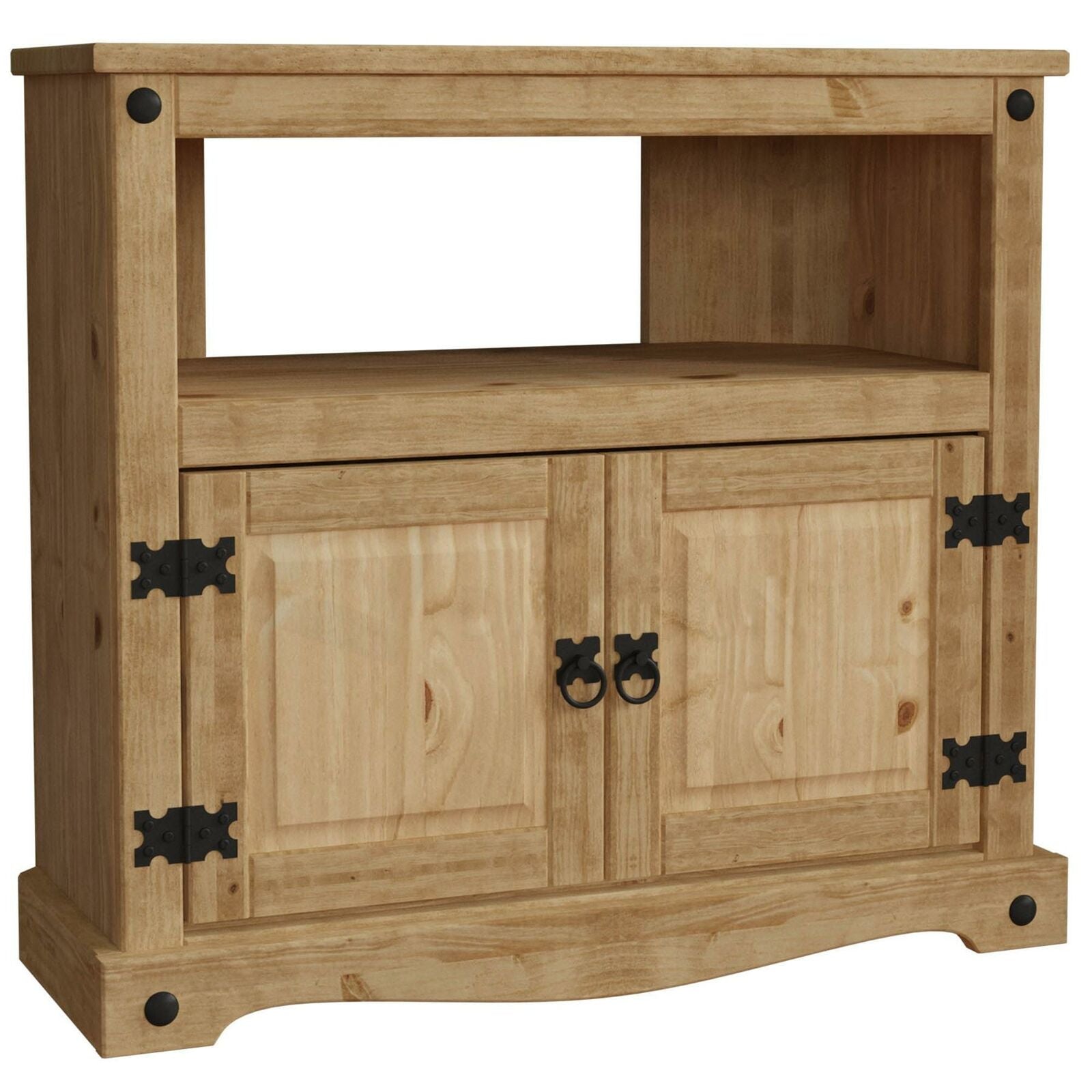 Corona Corner TV Unit Mexican Solid Waxed Pine Entertainment Cabinet Furniture