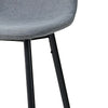 2x Grey Fabric Bar Stools Metal Leg Breakfast Pub Chair Kitchen Furniture Modern