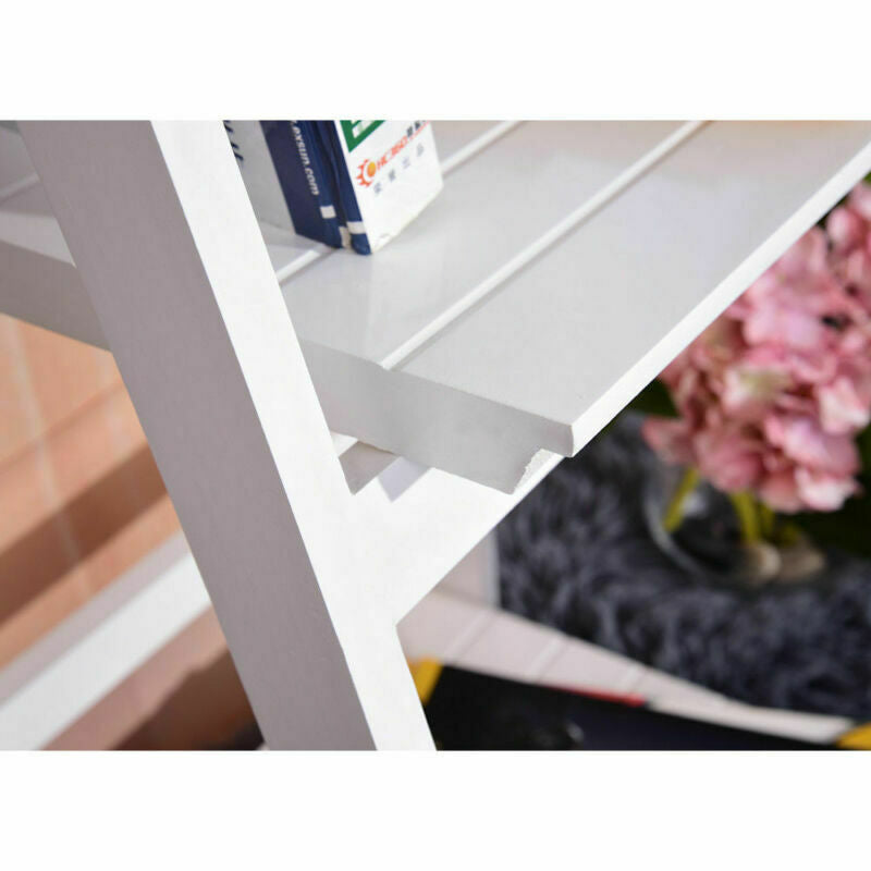 3&4 Tier Wooden Ladder Shelf Storage Home Display Unit Plant Flower Shelves