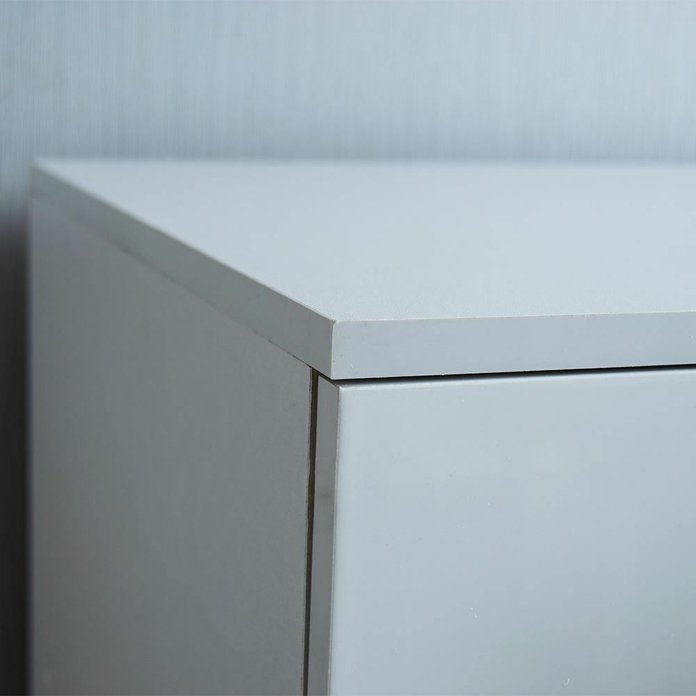 2 Door Wardrobe High Gloss Hanging Shelf Solid Wood Bedroom Storage White