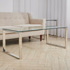 Tempered Glass Coffee Table Chrome Leg Living Room Table Modern Home Furniture