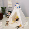 Large Canvas Kids Teepee White Tent Childs Indoor Outdoor Play House Gift