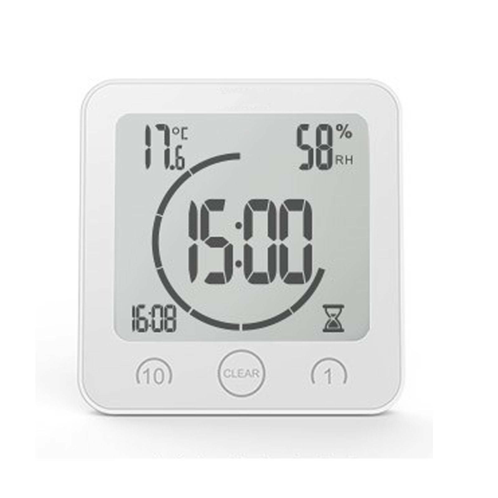 Bathroom Waterproof Digital Shower Clock Timer Alarm Temperature Meter Humidity