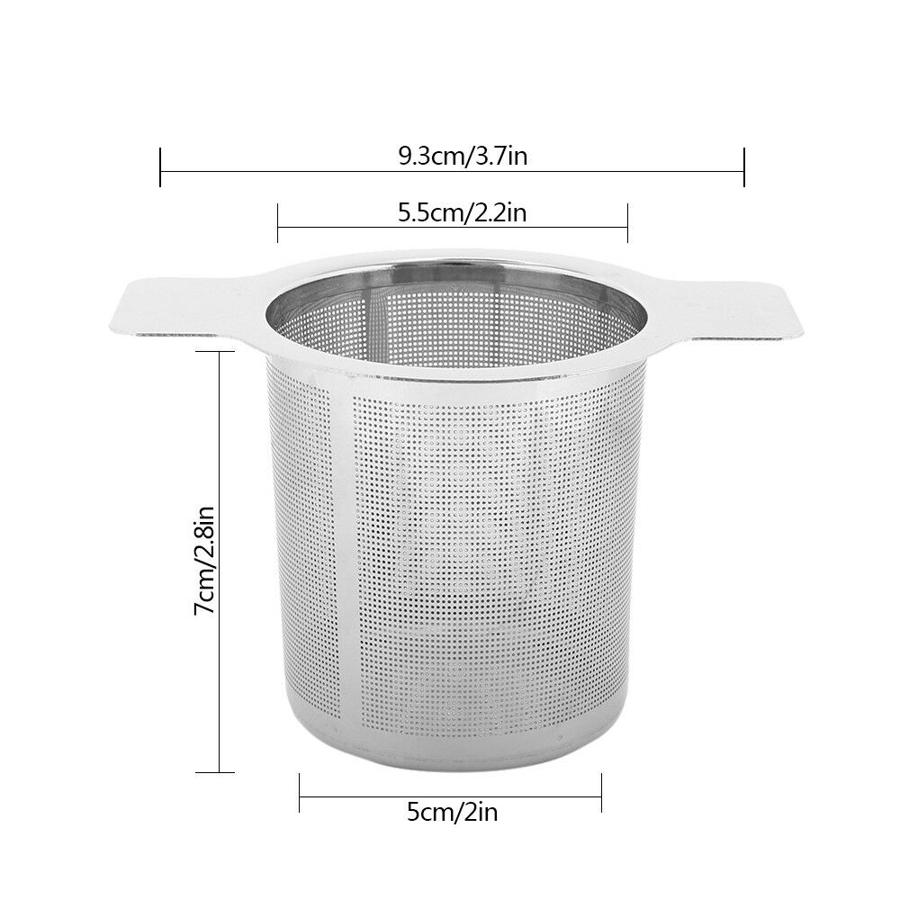 304 Stainless Steel Tea Infuser Mesh Strainer Lid Drip Tray Brew-in-Mug