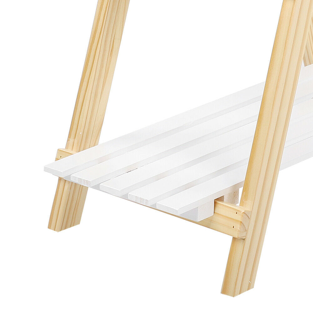 3 Tier Ladder Shelf Storage Shelving Unit Bookcase Rack Plant Display Stand Wood