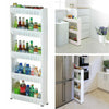 3 4 5 Tier Portable Storage Rack Side Shelf Rolling Trolley Rack Stand w/ Wheels