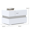 2x White High Gloss Chest of 2 Drawers Bedside Table Cabinets Nightstand RGB LED